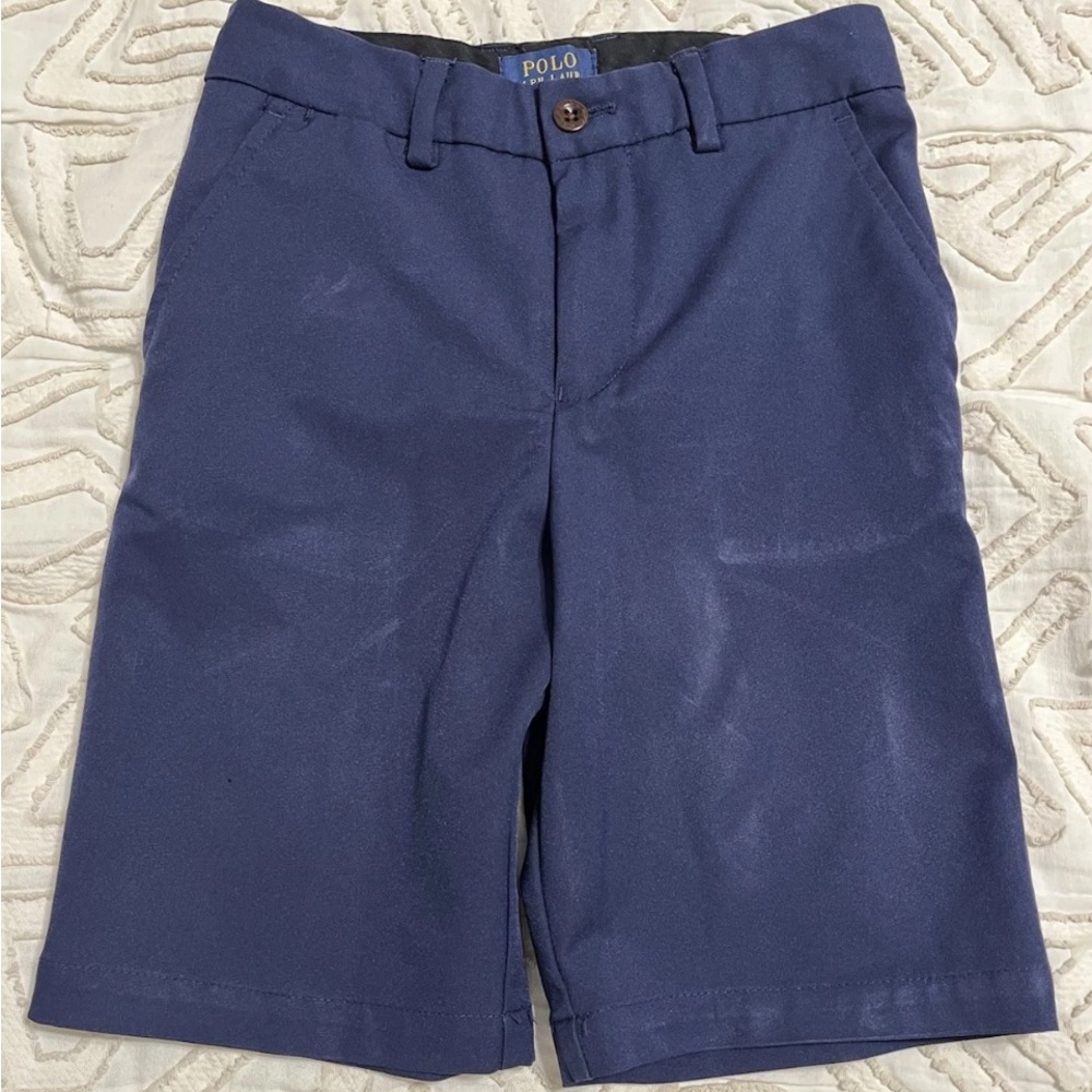 Polo Ralph Lauren Navy Blue Polyester Zip Shorts, Boys Size 7, Great Condition